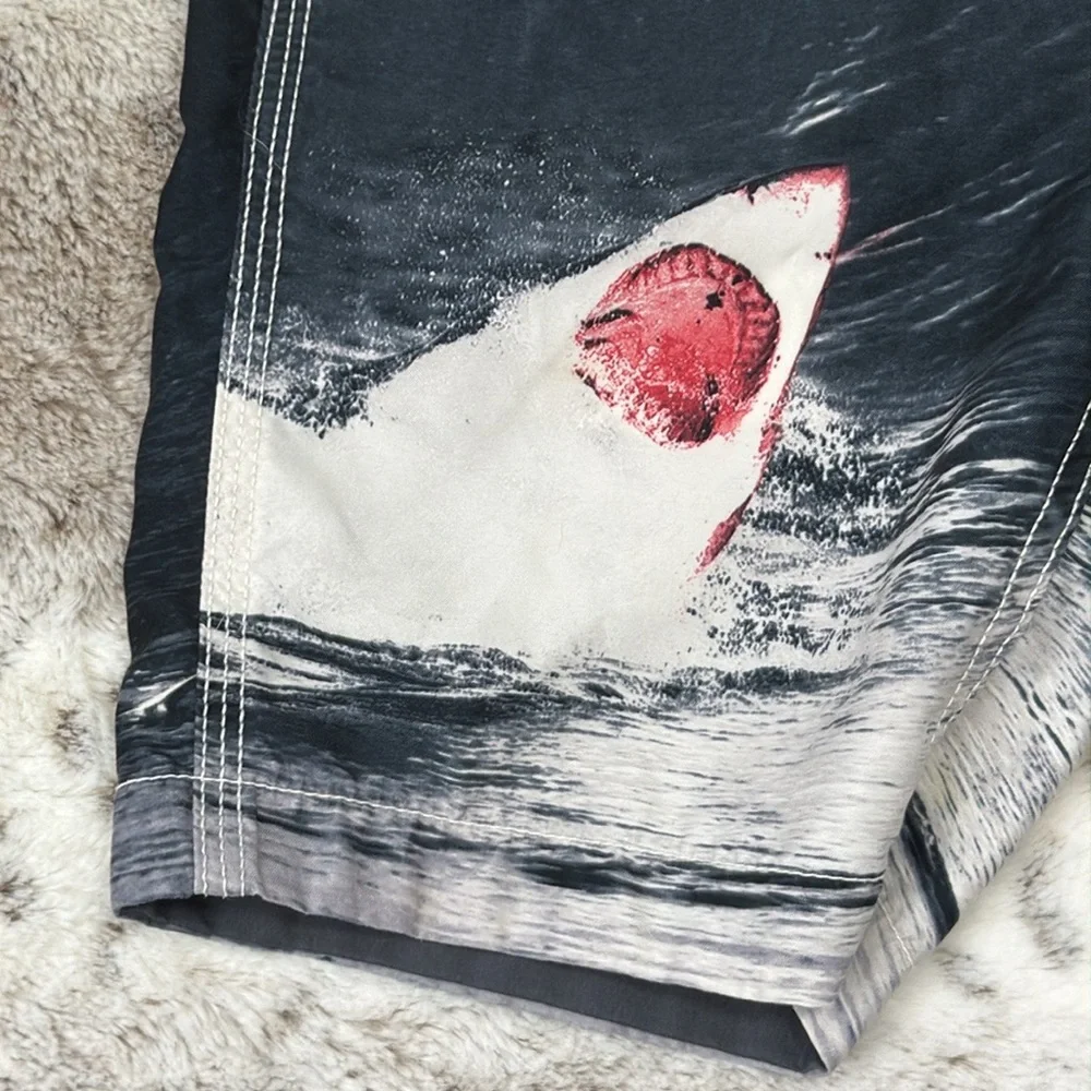 GAP Kids shark swim trunks boys XSmall beach pool party tropical California